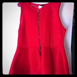 Red Mesh Peplum Tank by Blush